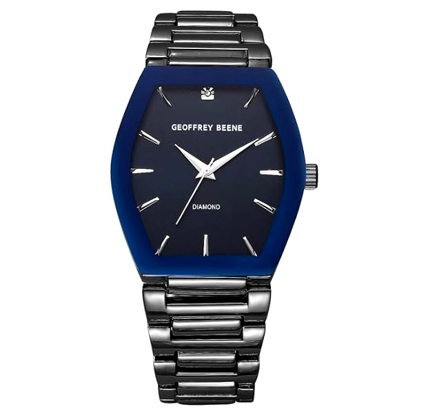 ORIGINAL GEOFFREY BEENE GENUINE DIAMOND 40 mm NEW $79 QUARTZ DRESS WRIST WATCH