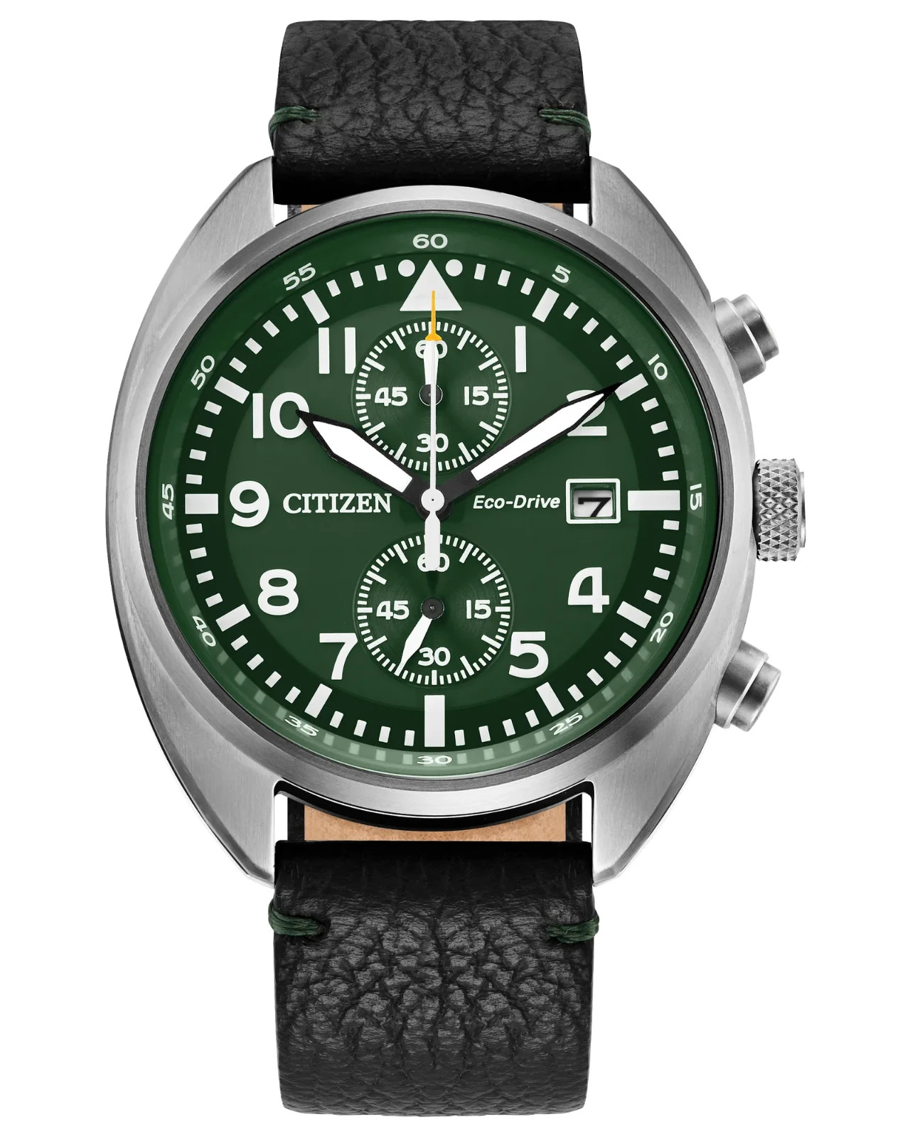 CITIZEN Sport Casual Green Dial Leather Strap Man’s Watch CA7041-07X