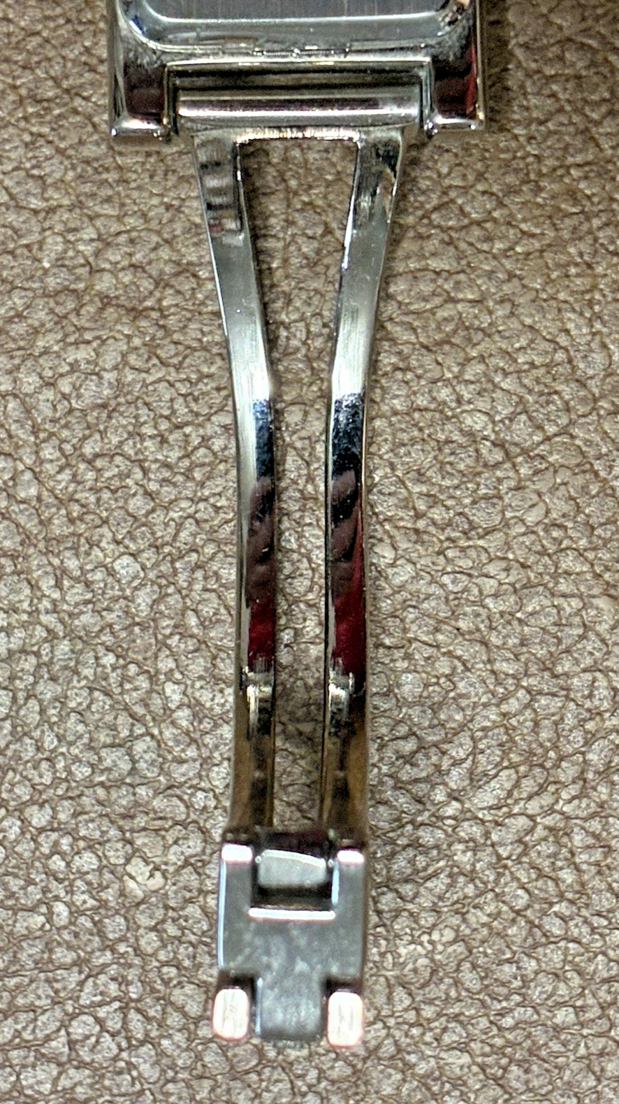 Anne Klein Silver Tone Rectangular Watch Bracelet Fold Over Clasp – WORKS – MINT