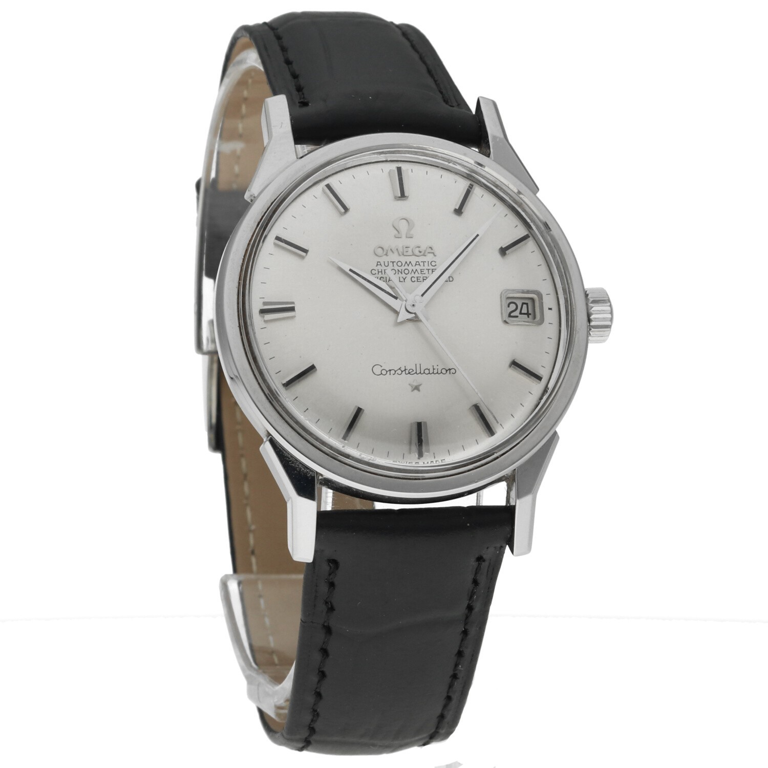1963 Omega Constellation Automatic 168.005 Dog Leg Cal.561 Original Silver Dial