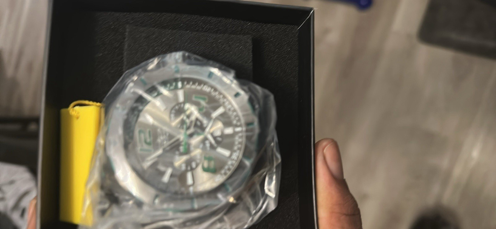 Invicta Men’s Quartz Chronograph Gray/Green Dial Black SS 52mm+ 100m w/ Box