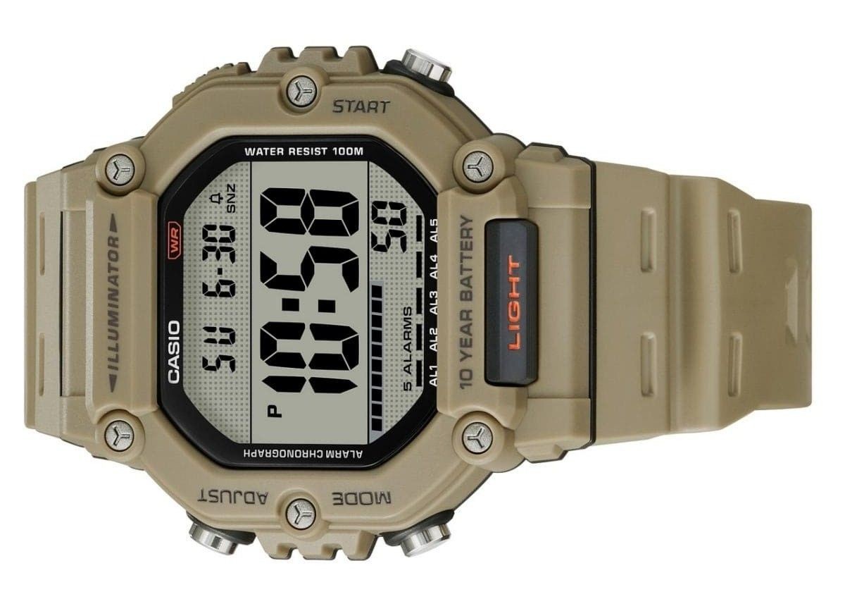Casio Illuminator Digital Alarm Dual Time Quartz AE-1600H-5AV 100M Mens Watch