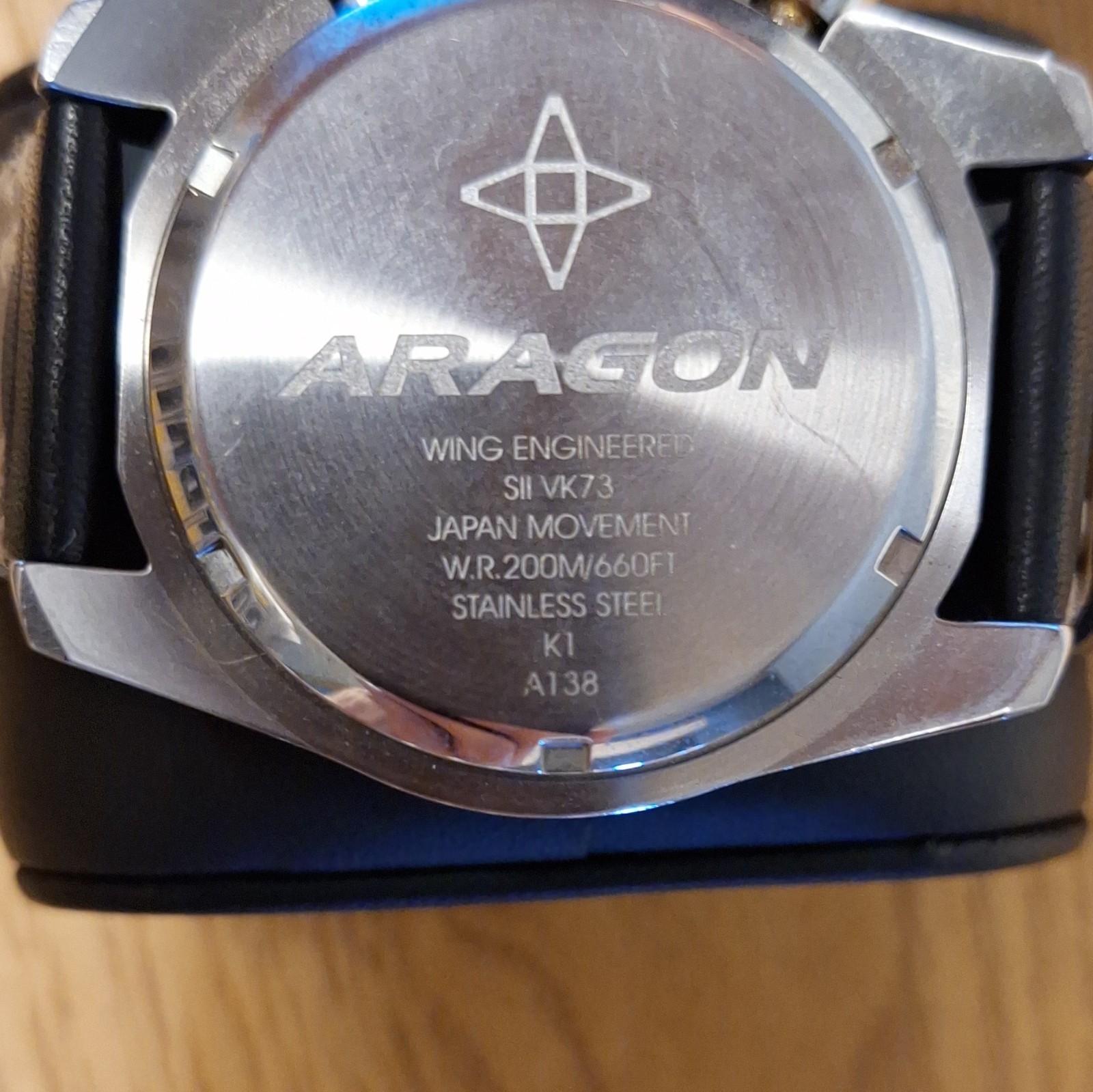 ARAGON Wing Engineered Green Dial Chronograph Quartz 200m Black Leather
