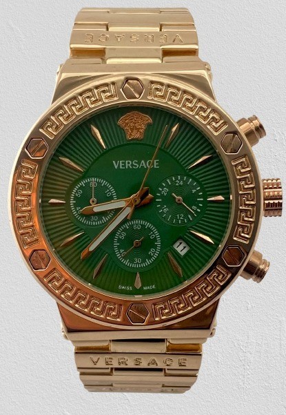Beautiful Versace Greca Chronograph-Date Green Dial Quartz Men’s Wristwatch