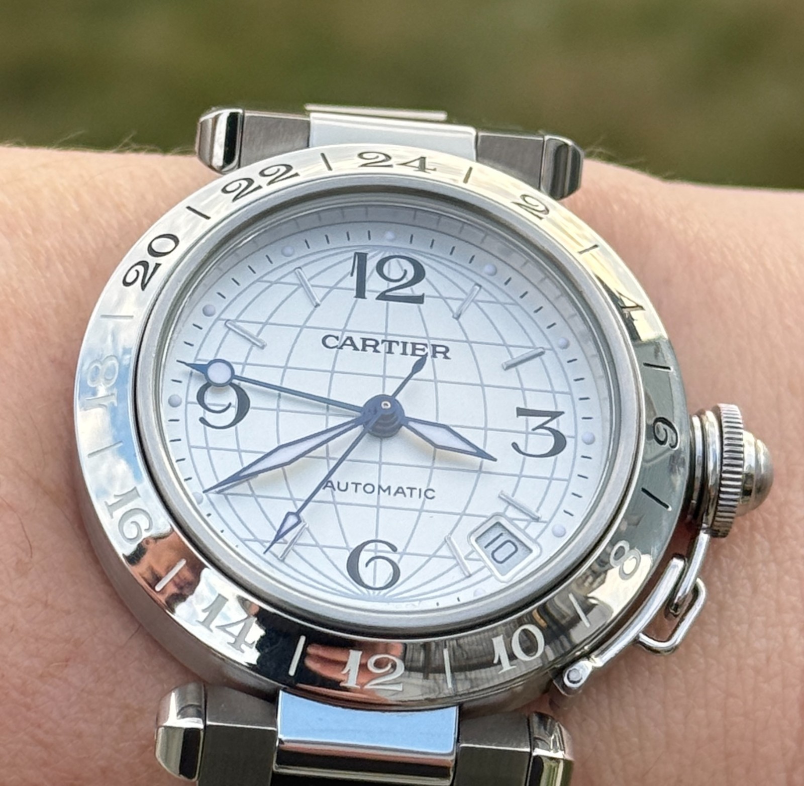 2021 Cartier Pasha de Cartier 35mm Automatic Silver Dial Steel Bracelet W31078M7