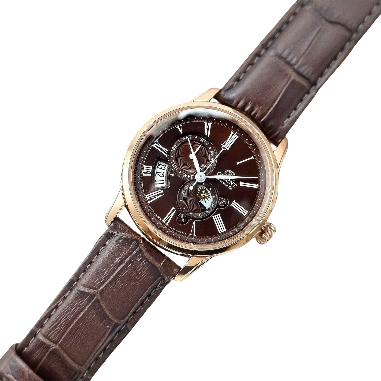 Orient Sun & Moon Brown Dial Automatic Sapphire Crystal RN-AK0002Y Men’s Watch