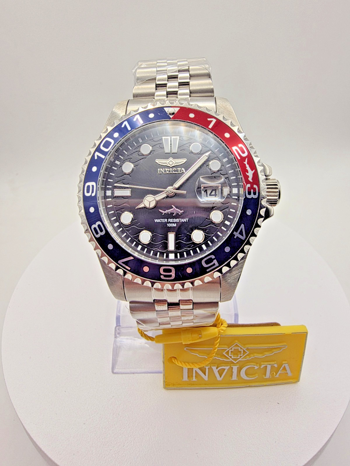 Invicta PEPSI Pro Diver 43mm Stainless Black Dial Red Blue Bezel 100m 40008