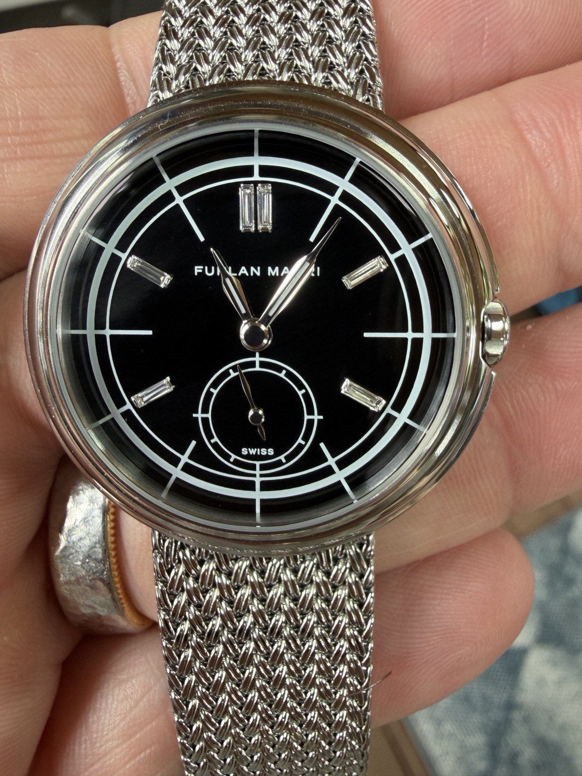 Furlan Marri Onyx Diamond Dial 38mm Peseux 7001 Manual Wind