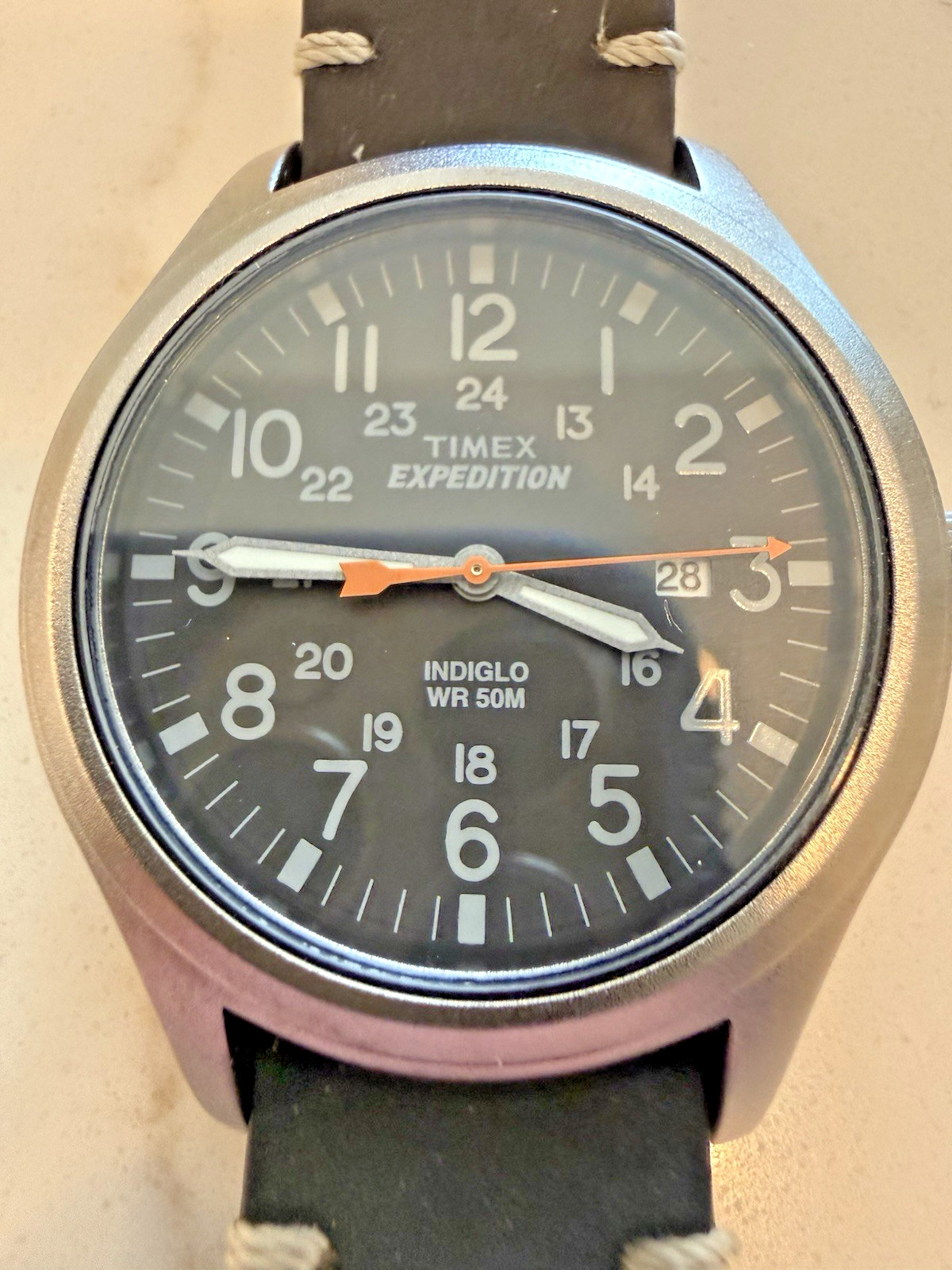 Timex Expedition Scout Indiglo Date TW4B01900 Watch Original Black Leather Strap