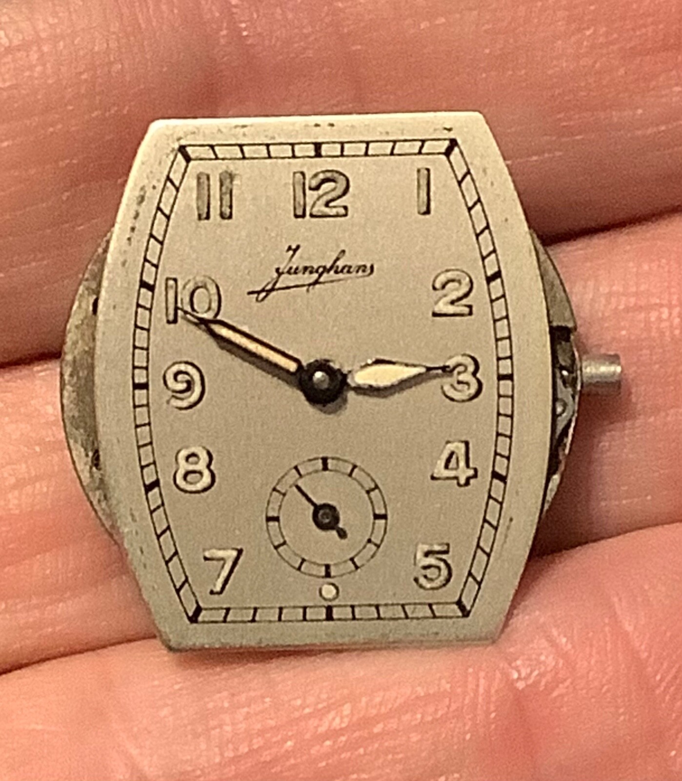 Junghans Men’s Watch / Cushion Case marked Junghans Boden / Signed J80 Movt.