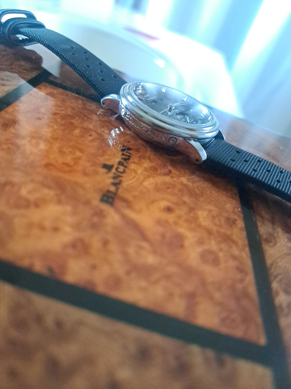 Blancpain Leman Complete Calendar Moonphase Black Dial Rare 38mm W/Box