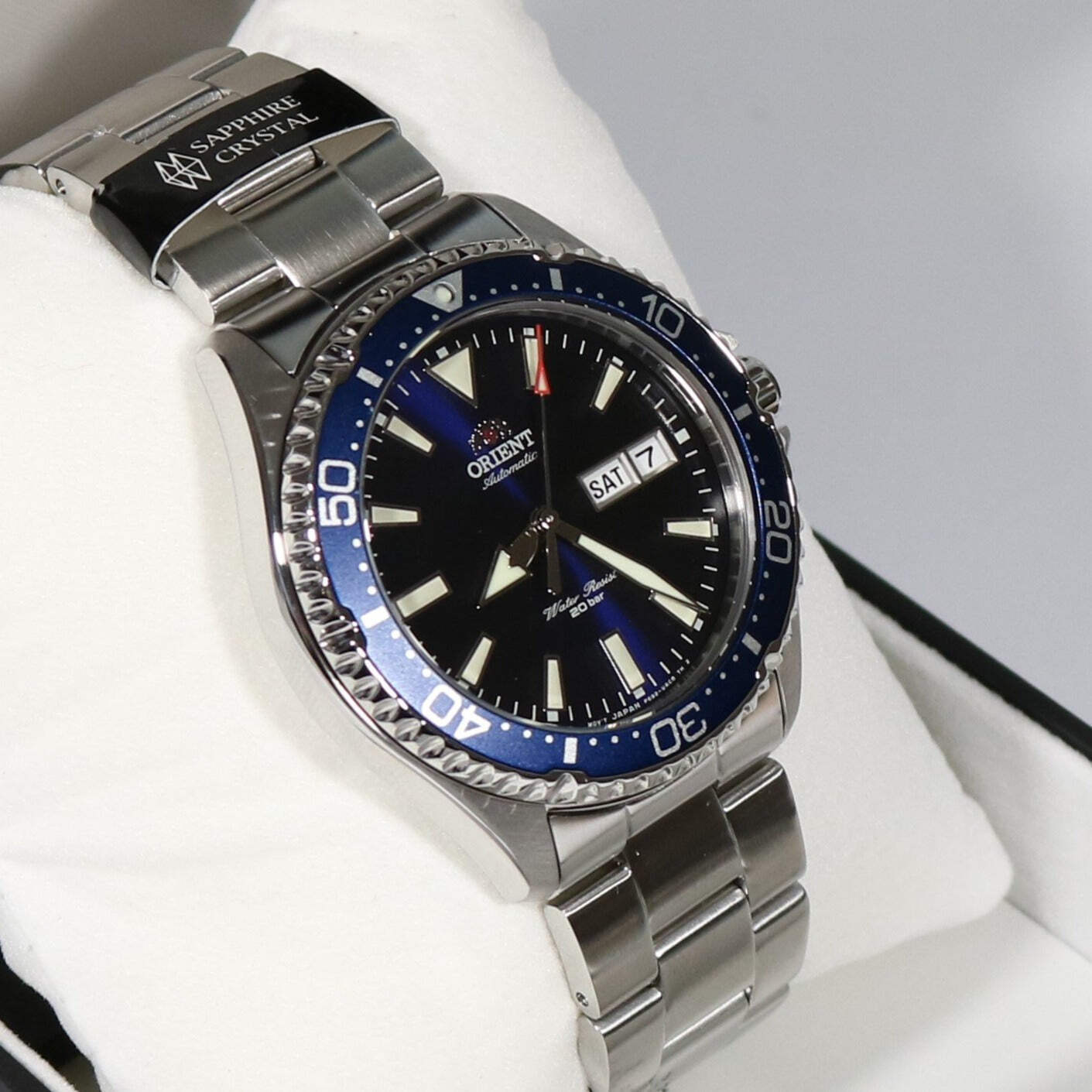 Orient Kamasu Stainless Steel Automatic Blue Dial Diver Mens Watch RA-AA002L39B