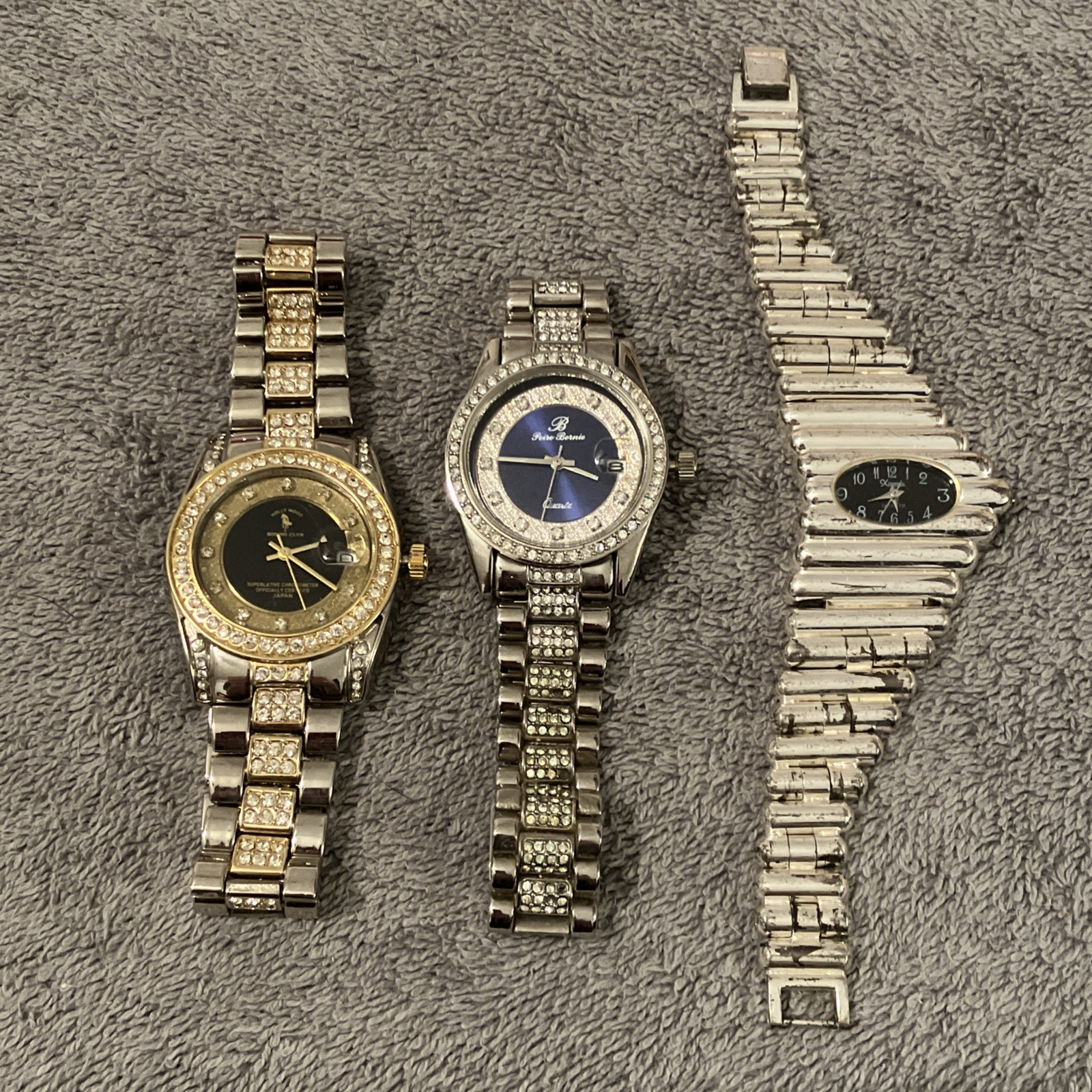 Lot Of (3) Non Working Vintage Watches Xanadu, Hollywood Riding, Piere Bernie