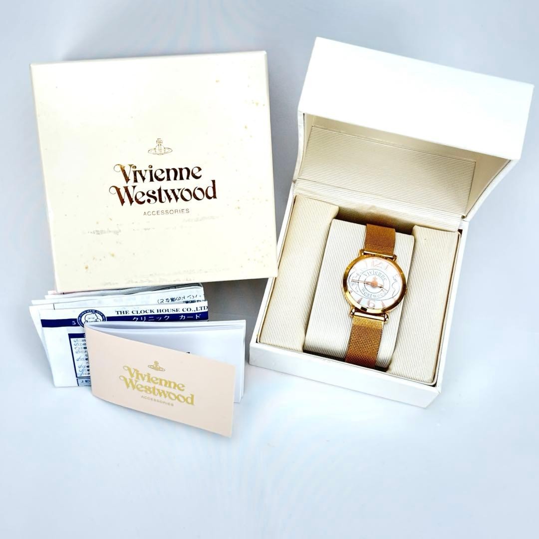 Rare Boxed Vivienne Westwood Wristwatch VW 7765 Orb Gold