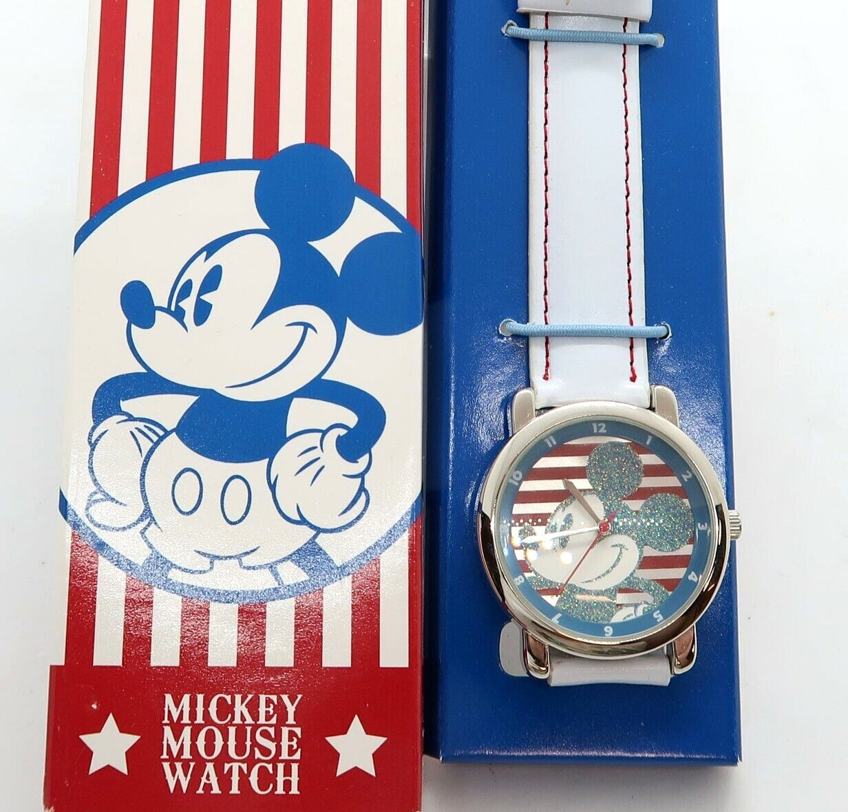 MICKEY MOUSE,AVON “Red White & Blue” Rare! CHARACTER WATCH,MIB in BOX R16-21