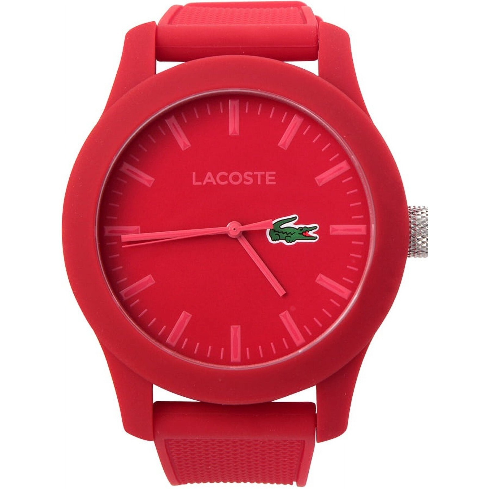 LACOSTE 2010764 12.12 RED DIAL RED SILICONE STRAP MENS WATCH