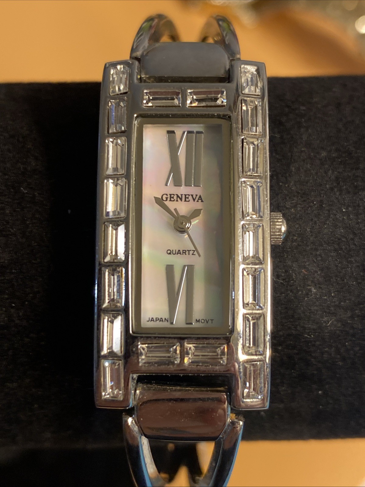 Geneva Women’s Bracelet Watch New Battery Diamond Accent