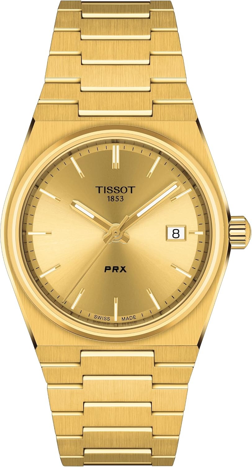 TISSOT PRX T1374103302100 Quartz Analog Men Gold-Dial Wristwatch[SKKCN]