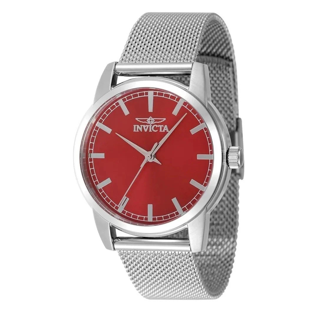 Invicta Celestial Red Dial Silver Mesh Women’s Watch (48513) – NEW