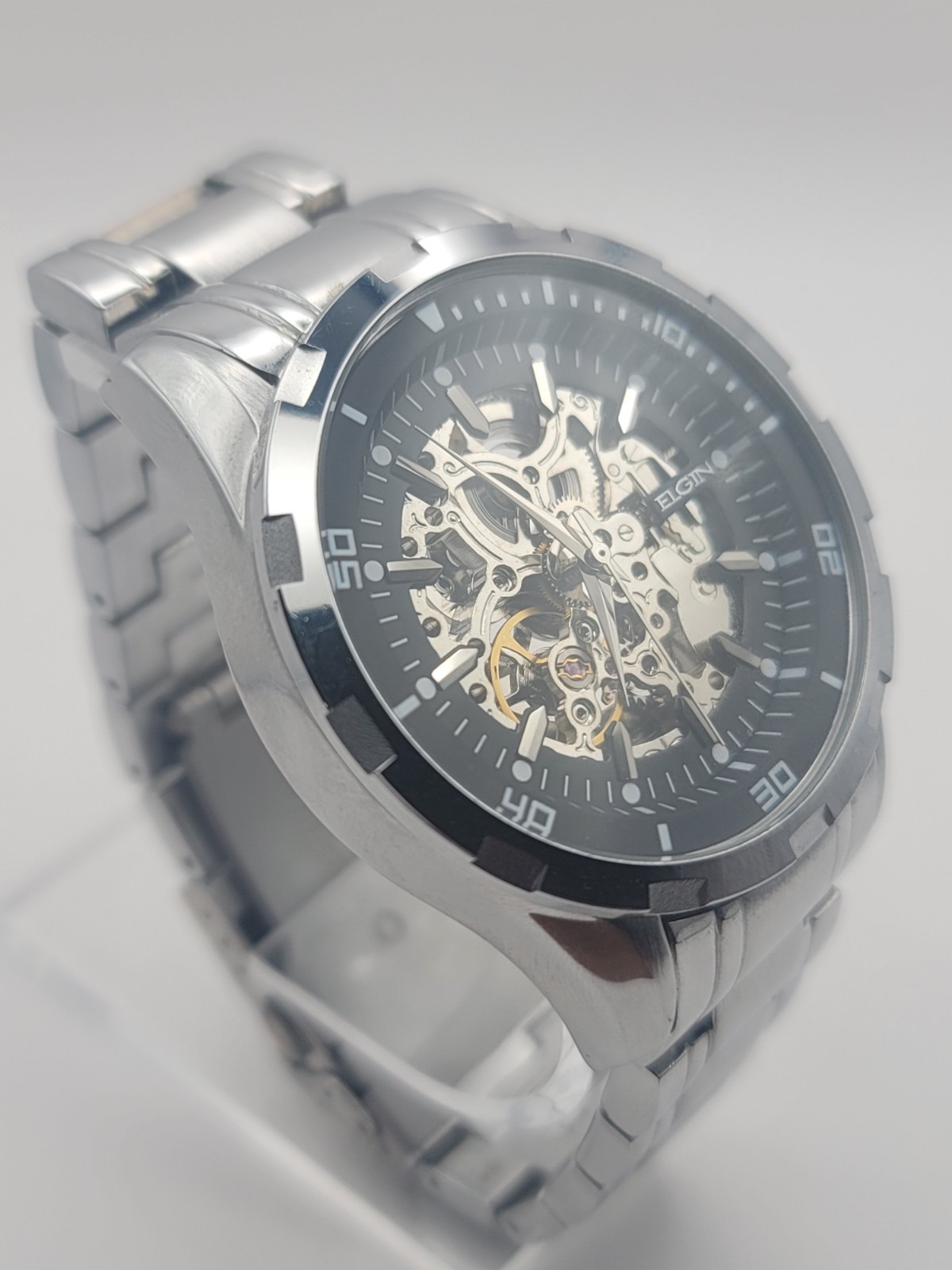 Elgin Skeleton Automatic Watch Men’s FG8030 TY2807 Movement Stainless Steel