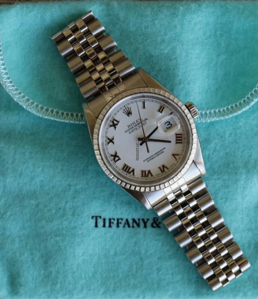 Rolex Datejust 16220 Silver Jubilee Bracelet with Silver Bezel