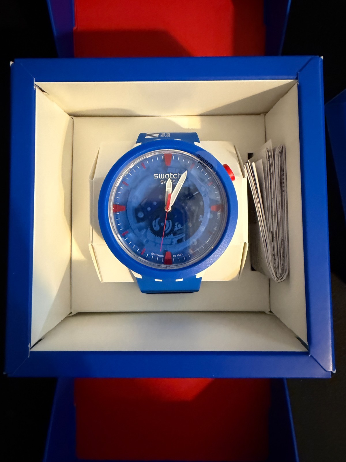 NEW IN BOX SWATCH NASA BIG BOLD BIOCERAMIC SPACE COLLECTION JUMPSUIT SB03Z10