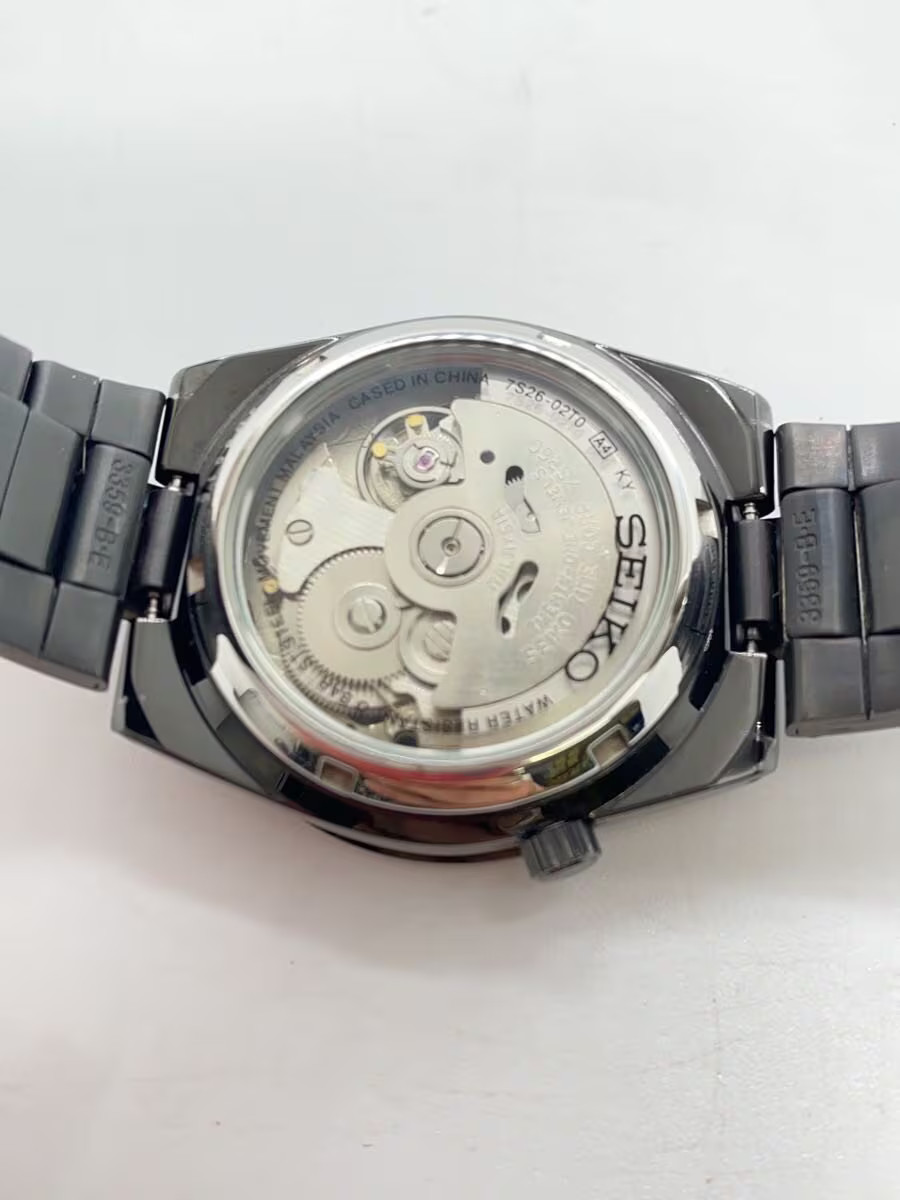 SEIKO Automatic Wristwatch Analog Stainless BLK SLV 7S26 02T0
