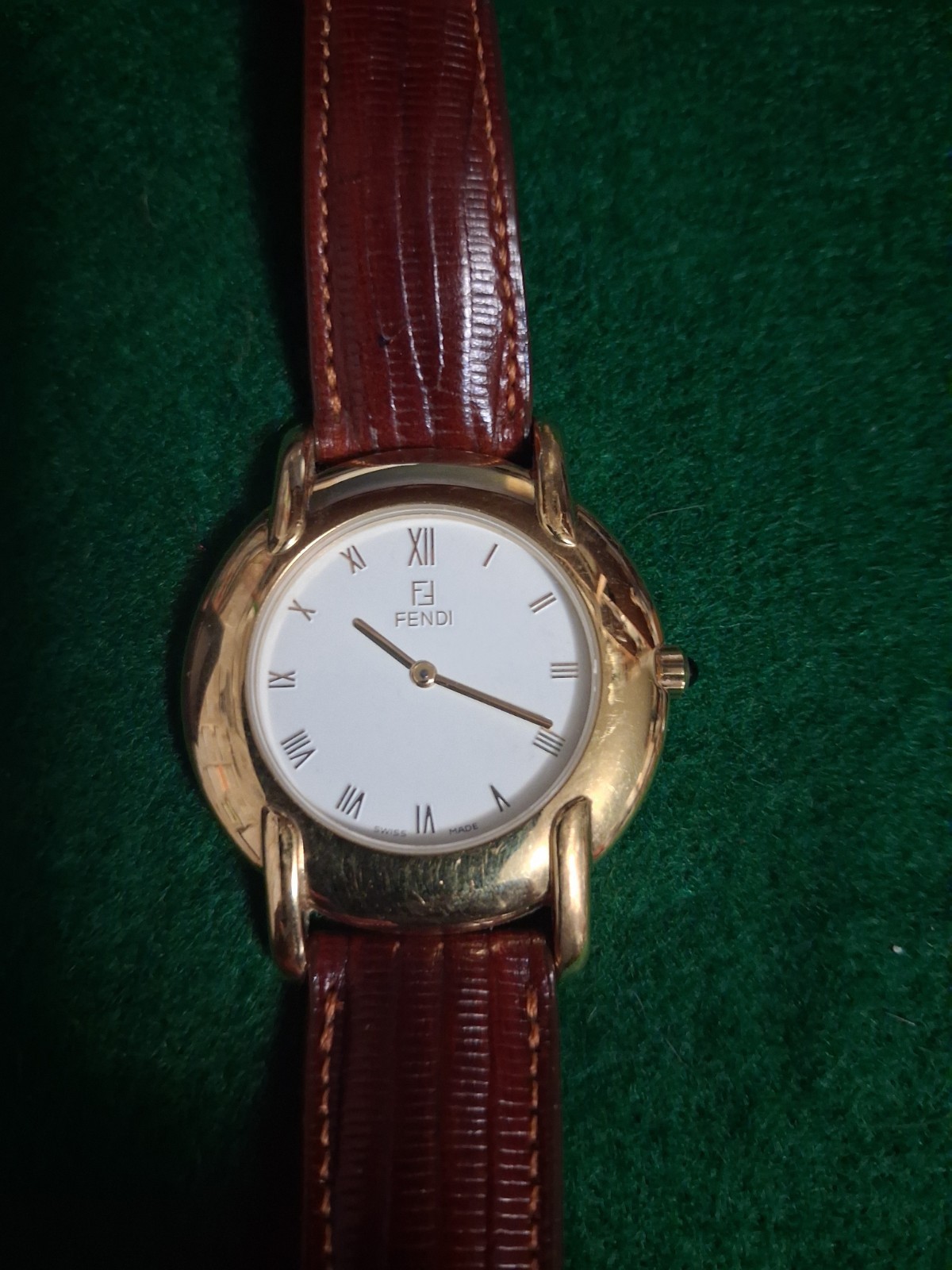 Fendi 410G Gold Dial Roman Quartz Unisex Watch Vintage W/box Paperwork..new