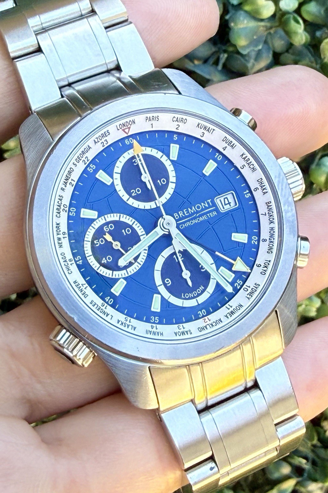 Bremont Blue Dial World Timer ALT1-WT-BL Full Set w/ Extra Straps 43mm Chrono