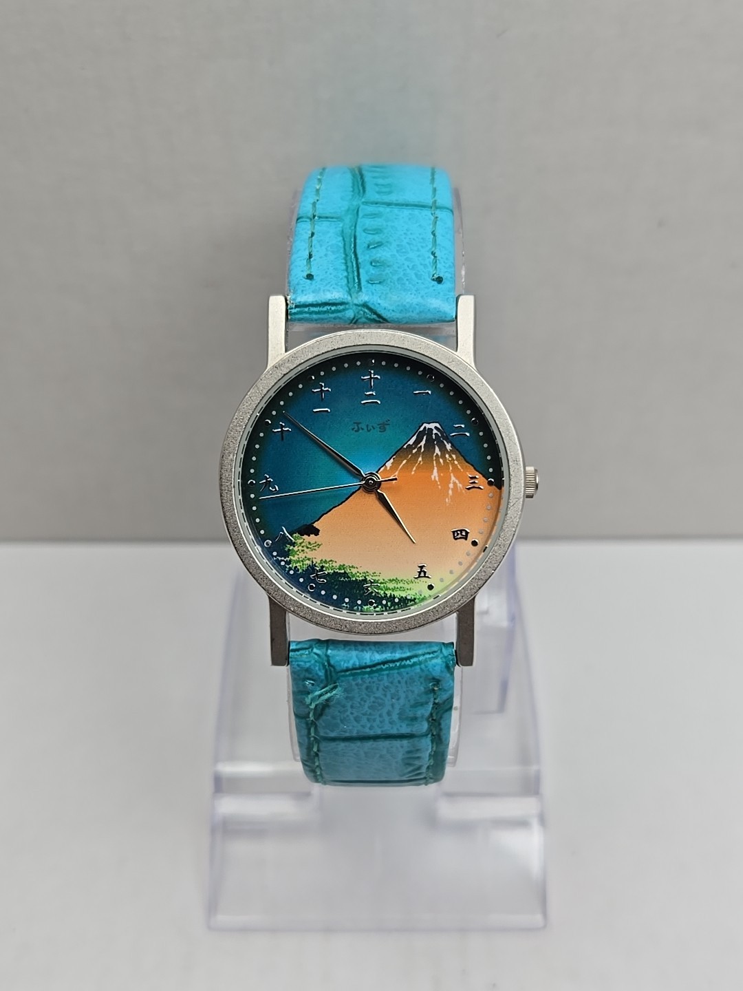 J Axis Modern Timepiece Mt Fuji Ukiyo E Art Dial Analog Quartz Watch New Battery