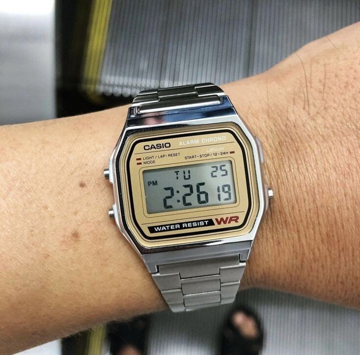 Casio A158WEA-9, Digital Watch, Chronograph, Alarm, Day/Date, 7 Year Battery