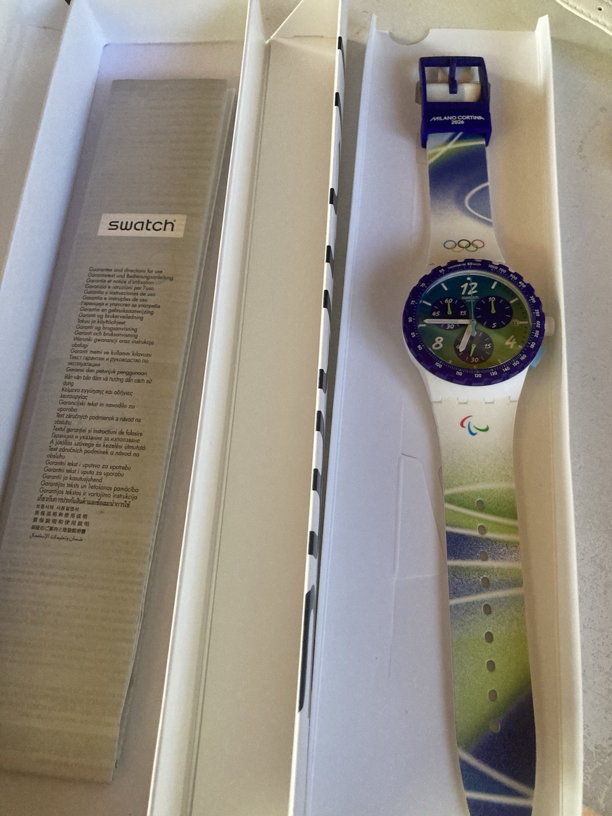 ✅ Swatch SNOWY SLOPES Olympic Games MILANO CORTINA 2026 (SUSZ403) ❄️