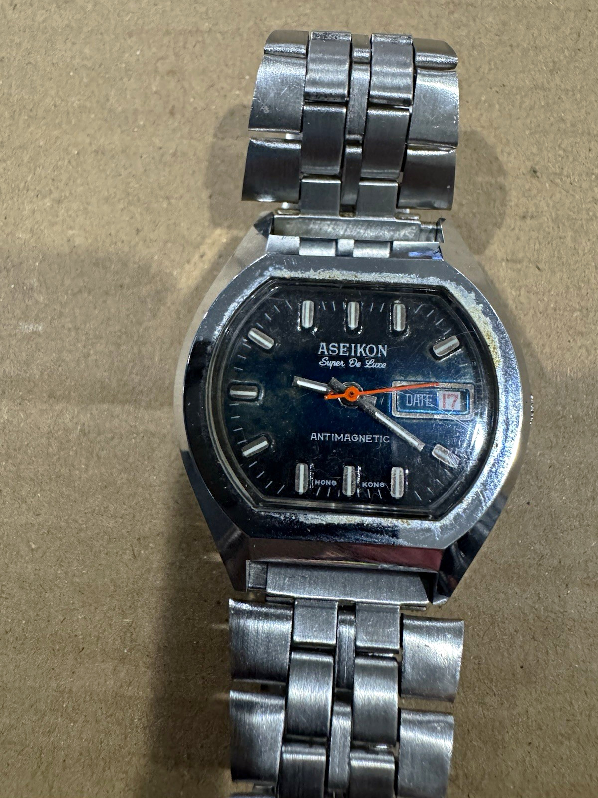 ASEIKON Super De Luxe Vintage Manual Wind 17J Antimagnetic Date SS 36mm case