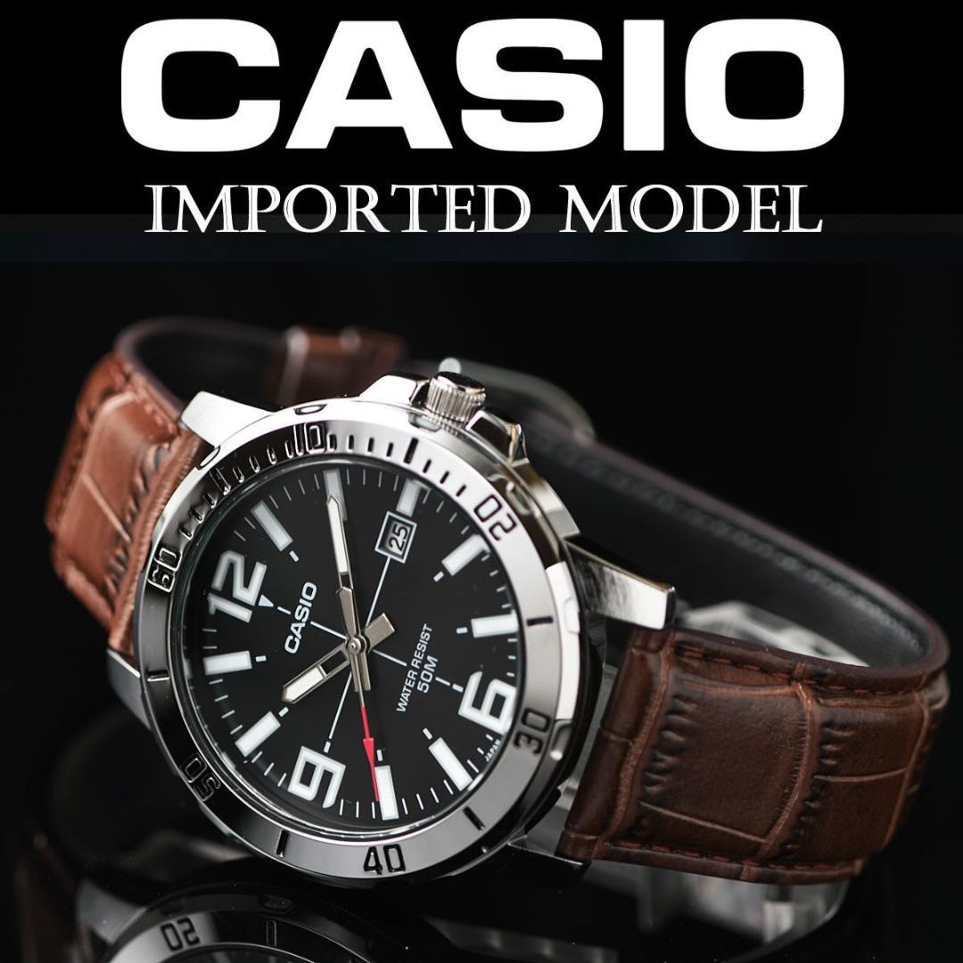 Brand new Casio imported men’s 50m water-resistant simple black and silver w