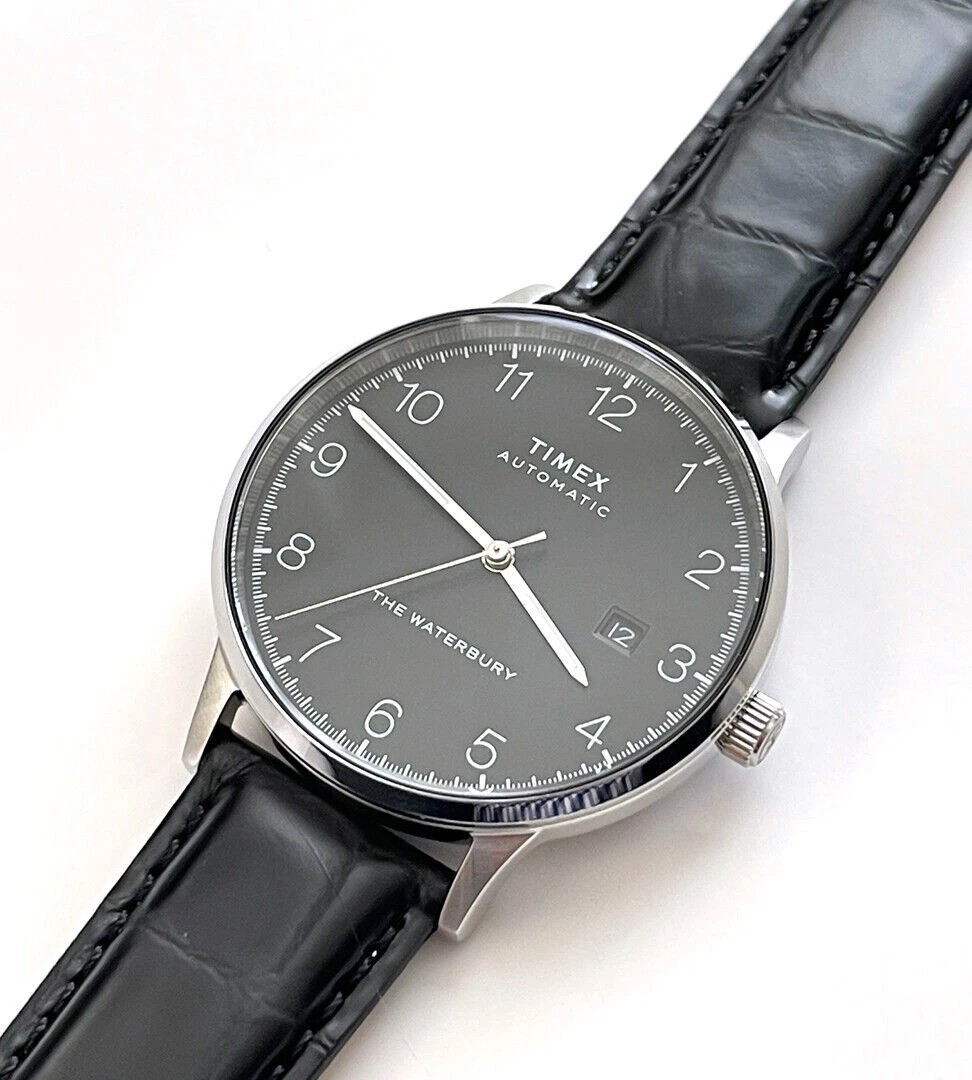 Timex Waterbury Classic Automatic 40mm Watch Leather Strap TW2T7000ZV NEW///