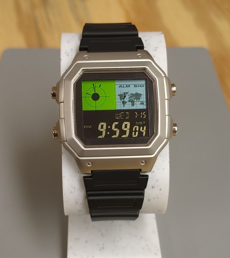 Casio AE-1200WH Royale, Stainless Steel Case, Negative, Green, Blue