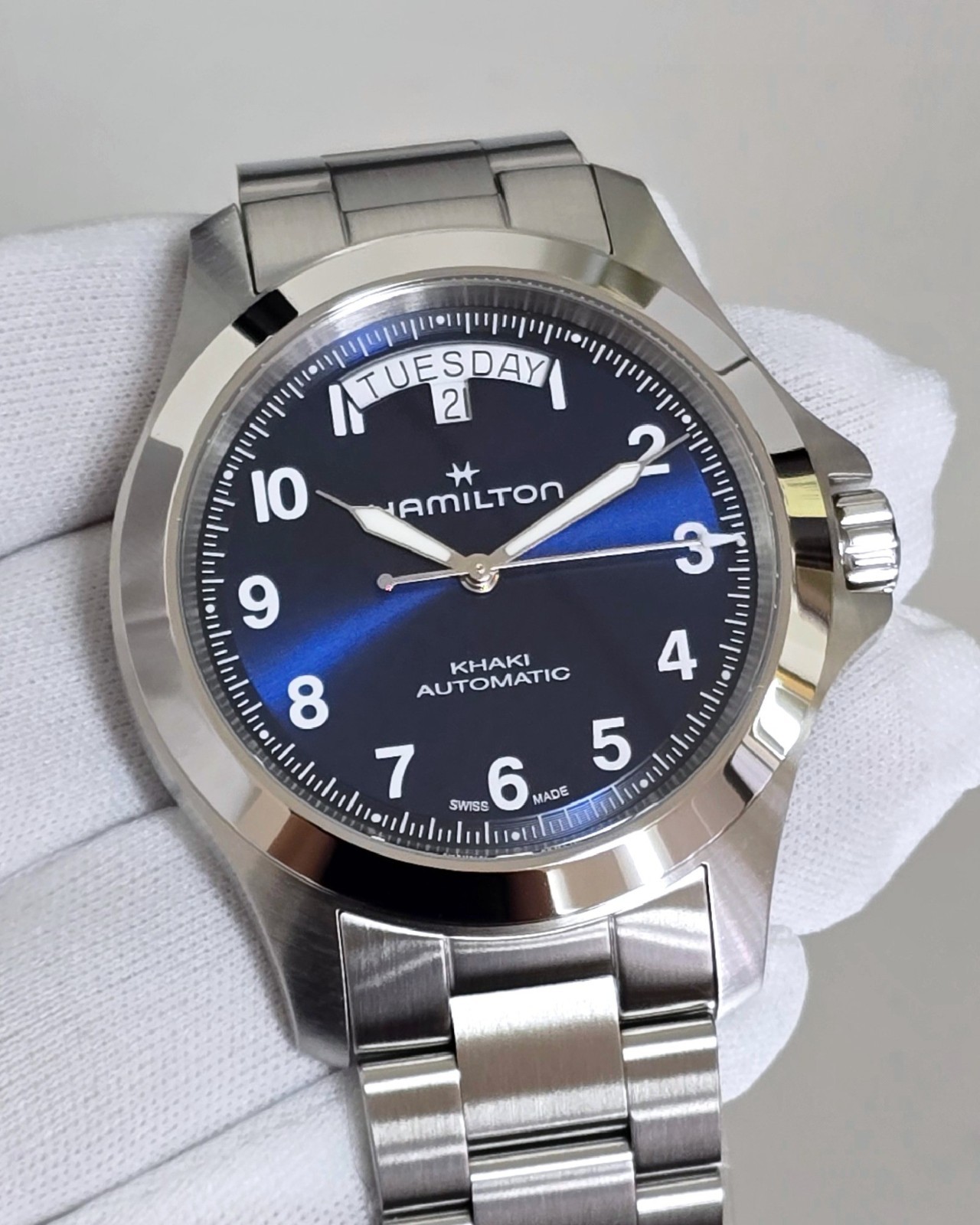 Hamilton Khaki Field King Day-Date Auto 40mm Blue Dial SS Men’s Watch H64475140