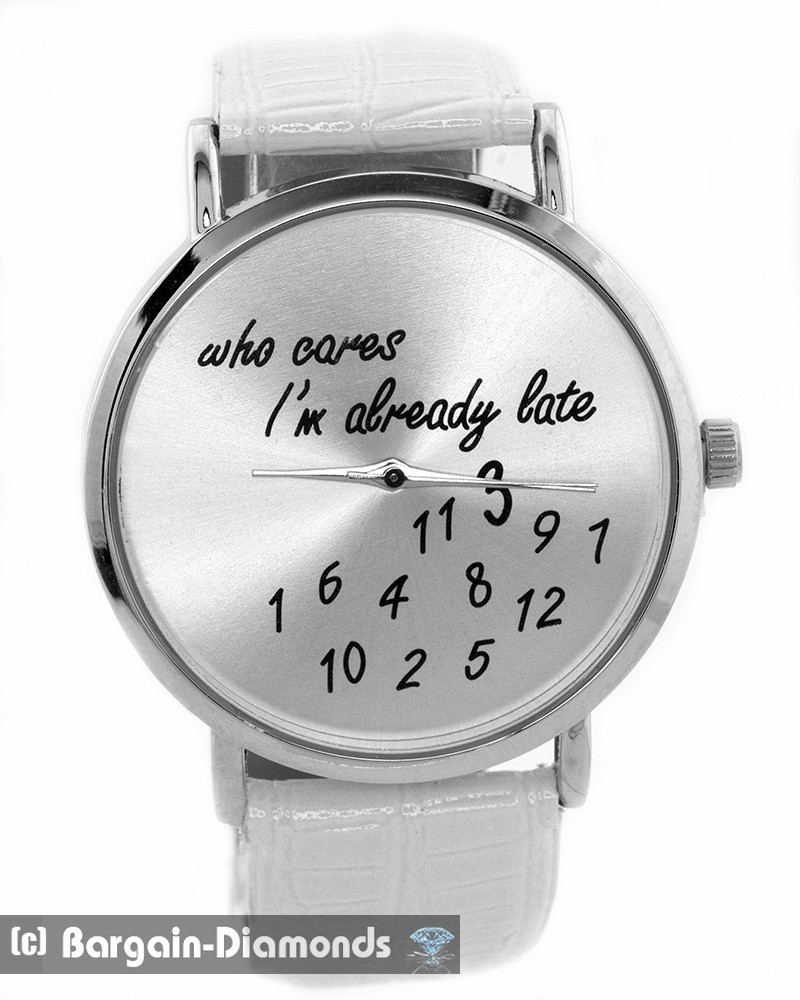 Ladies Silver tone tongue-in-cheek Watch Silver Dial-Hands up to 8.5″ Wrist