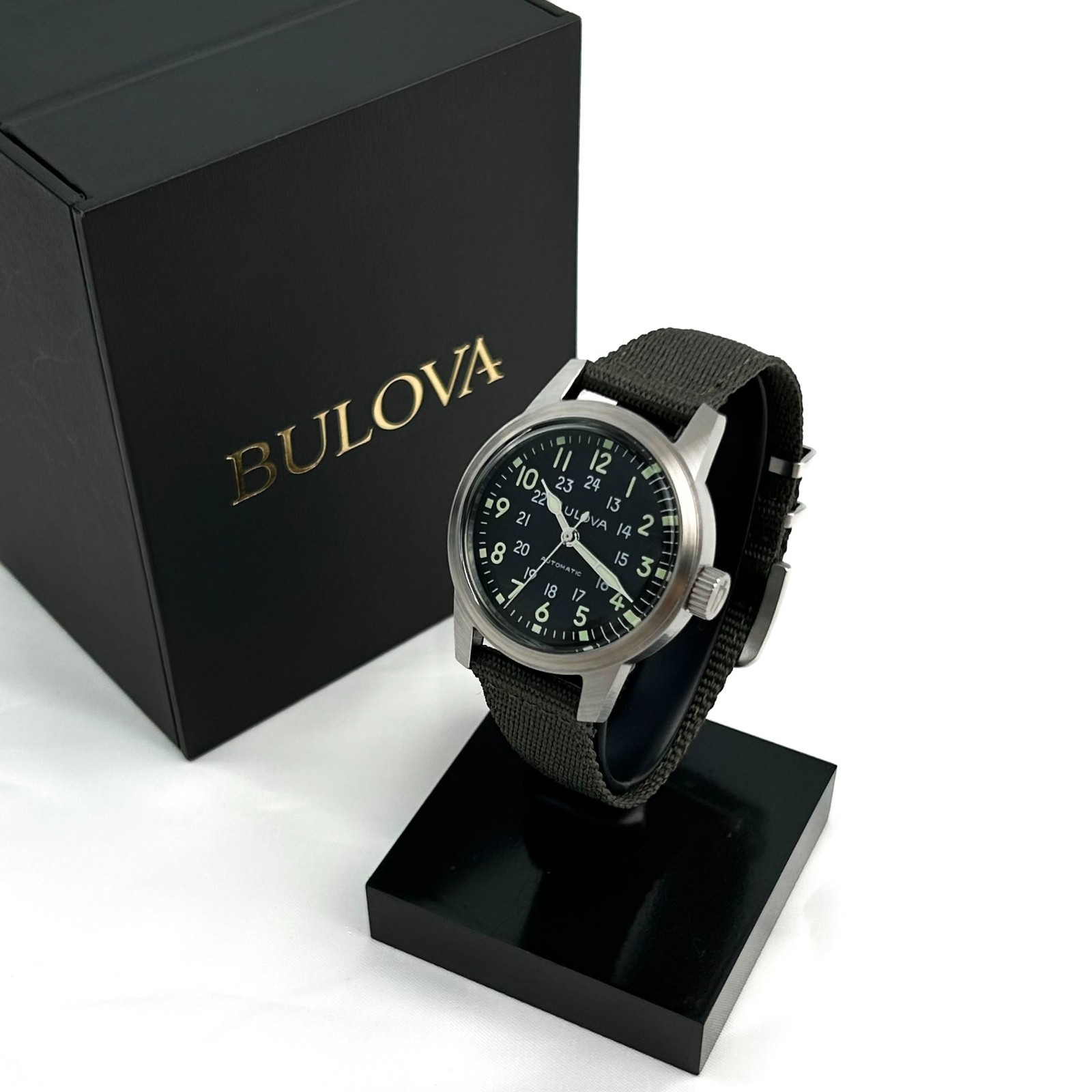 New w/box/Bulova 96A259 Military VWI Special Edition HACK Automatic Men’s Watch