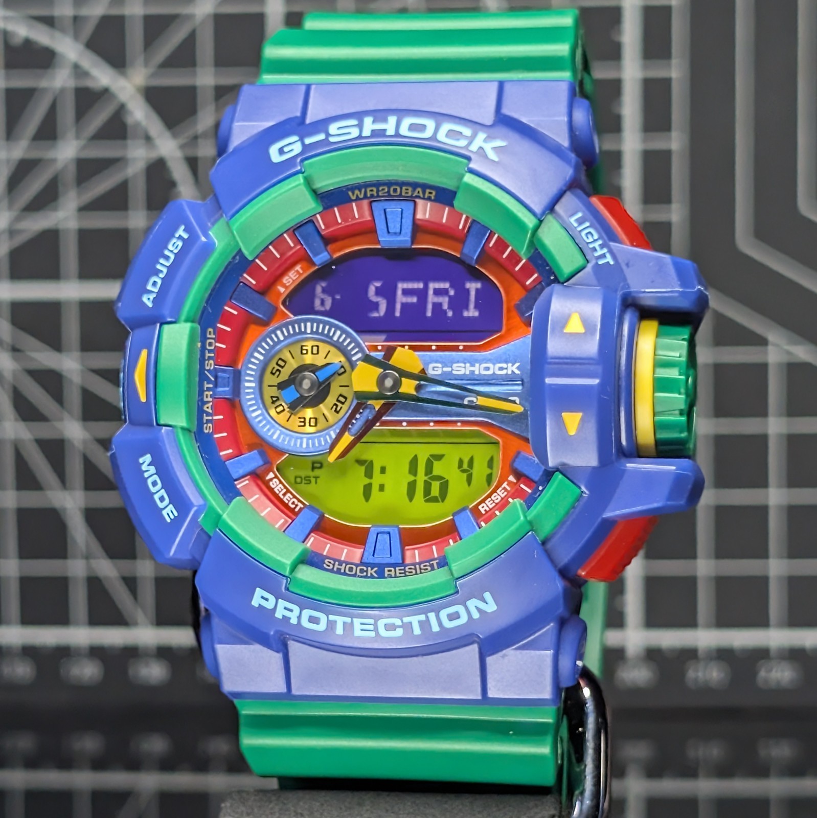 Casio G-Shock HYPER COLOURS GA-400 Blue Green Big Case Analog Digtal GA-400-2A