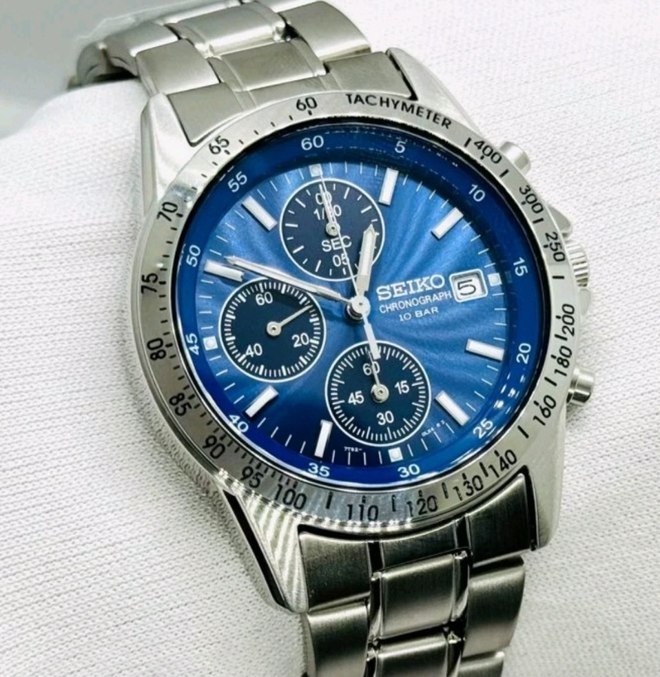 Seiko Spirit SBTQ071 Blue Dial Chronograph Stainless Steel Men’s Watch