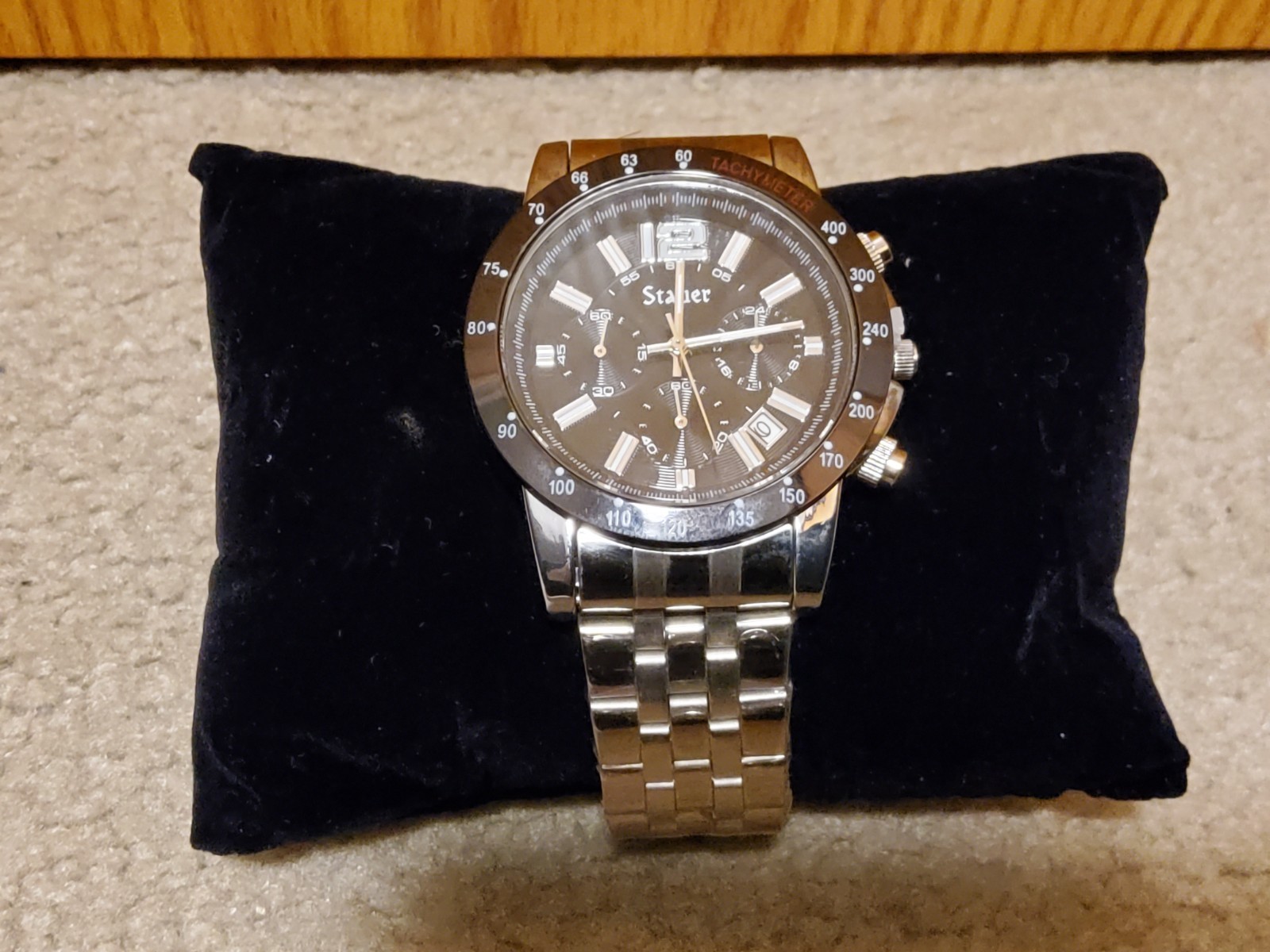 Stauer Jet Setter Chronograph Men’s Watch 38061 Stainless Steel New in Box