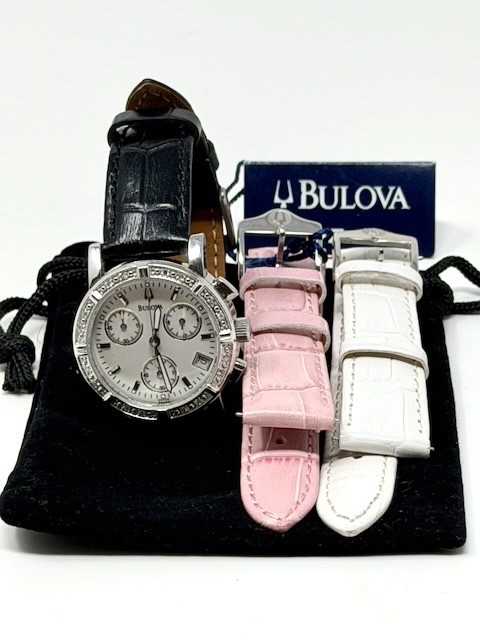 BULOVA C837352 CLASSIC WOMEN’S INTERCHANGEABLE LEATHER STRAP WATCH