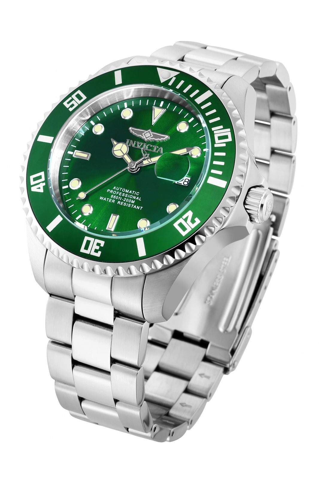 Invicta Men’s 47mm Grand Pro Diver NH35A Automatic Green Dial Silver Tone Watch