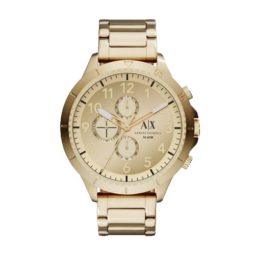 ARMANI EXCHANGE ROMULOUS CHRONOGRAPH AX1752 GOLD DIAL & BRACELET 50MM MENS WATCH