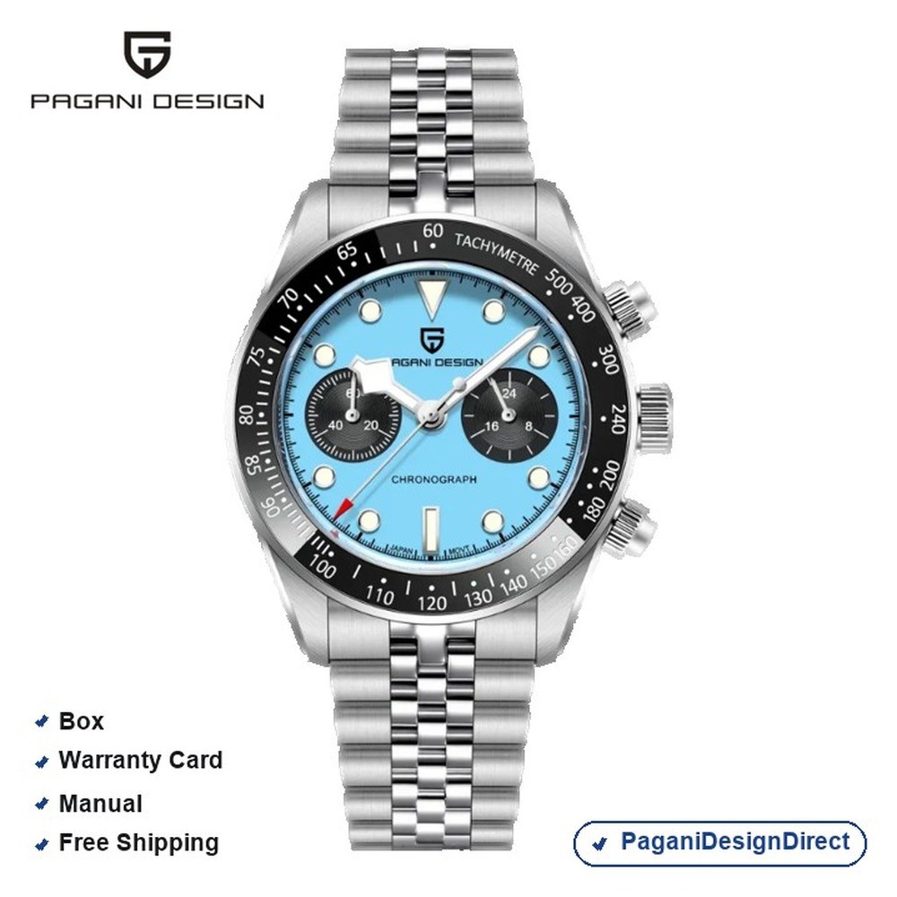Pagani Design PD-1813 Ice Blue Chronograph Stainless Steel Automatic Men’s Watch