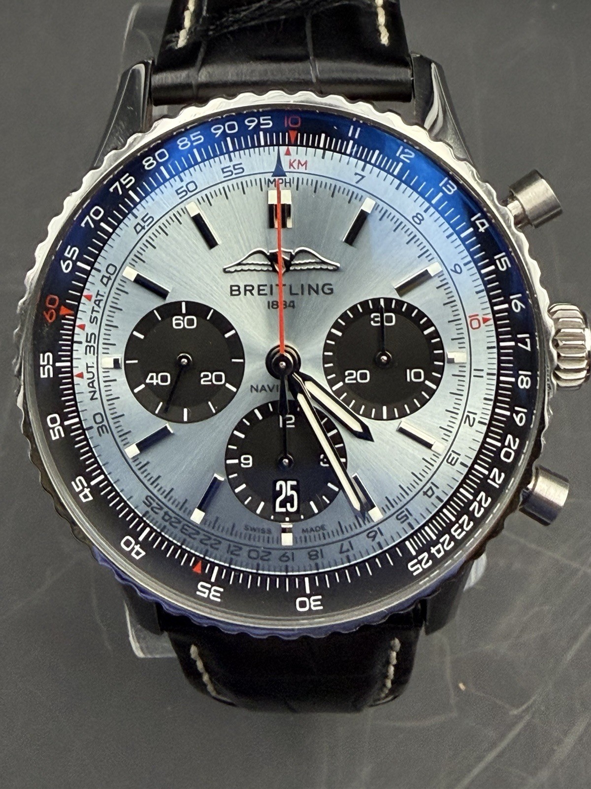 Breitling Navitimer B01 Chronograph 43mm AB0138241C1P1 Ice Blue Dial Warranty