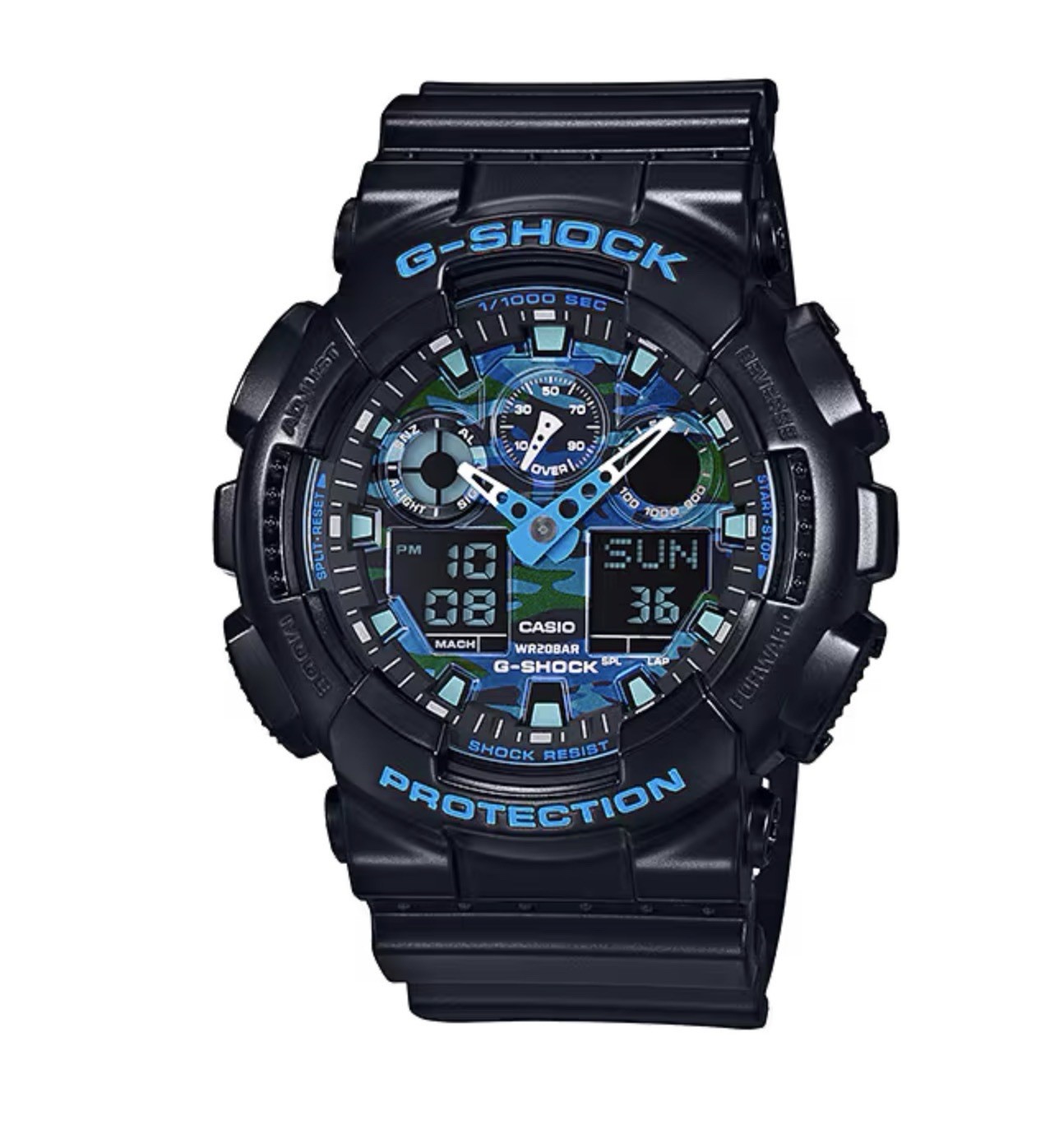 Casio G-SHOCK GA100CB-1A Black/Blue Case with Black Rubber Strap Men’s…