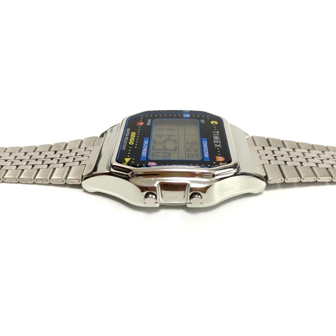 TIMEX PAC MAN Digital Watch INDIGLO Pac Man Theme Stainless Steel Band