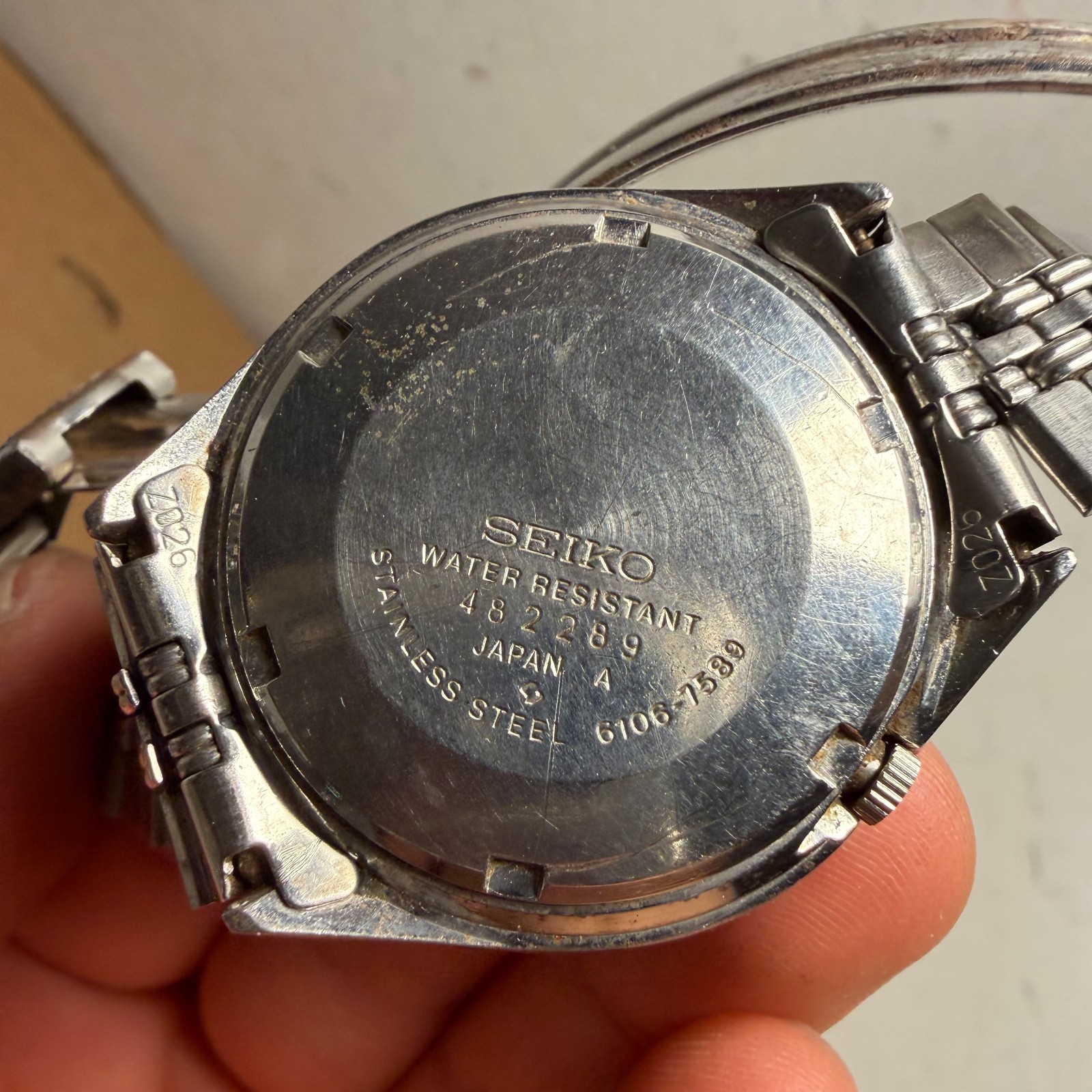VTG Seiko DX Automatic 6106-7589 Silver-Tone 17 Jewels Classic Analog Wristwatch